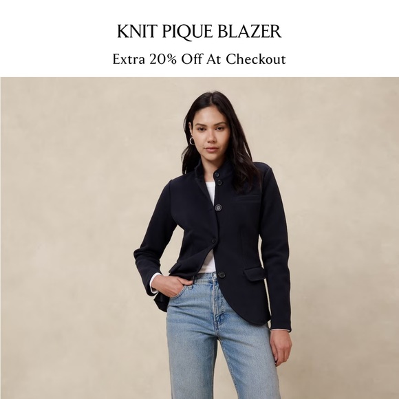 NWT! Banana Republic Factory Knit Pique Blazer - Picture 4 of 6